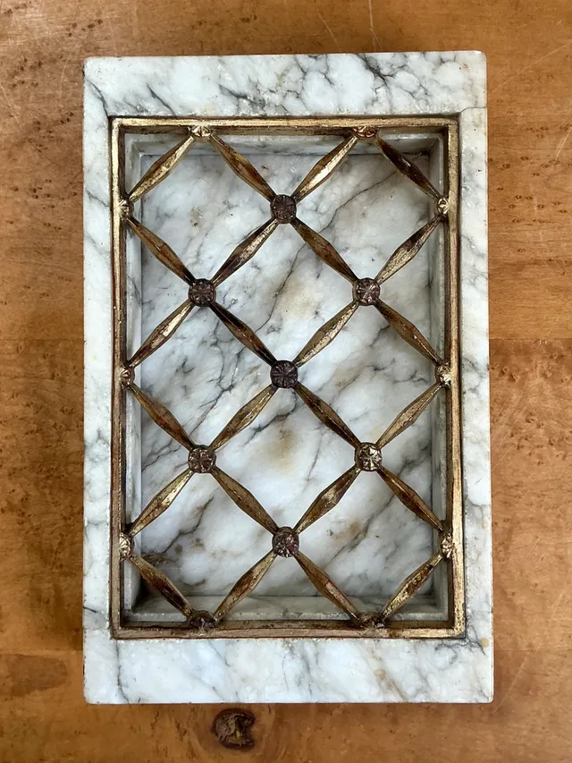 Vintage Marble and Brass Decorative Dresser Tray — additional photo 3