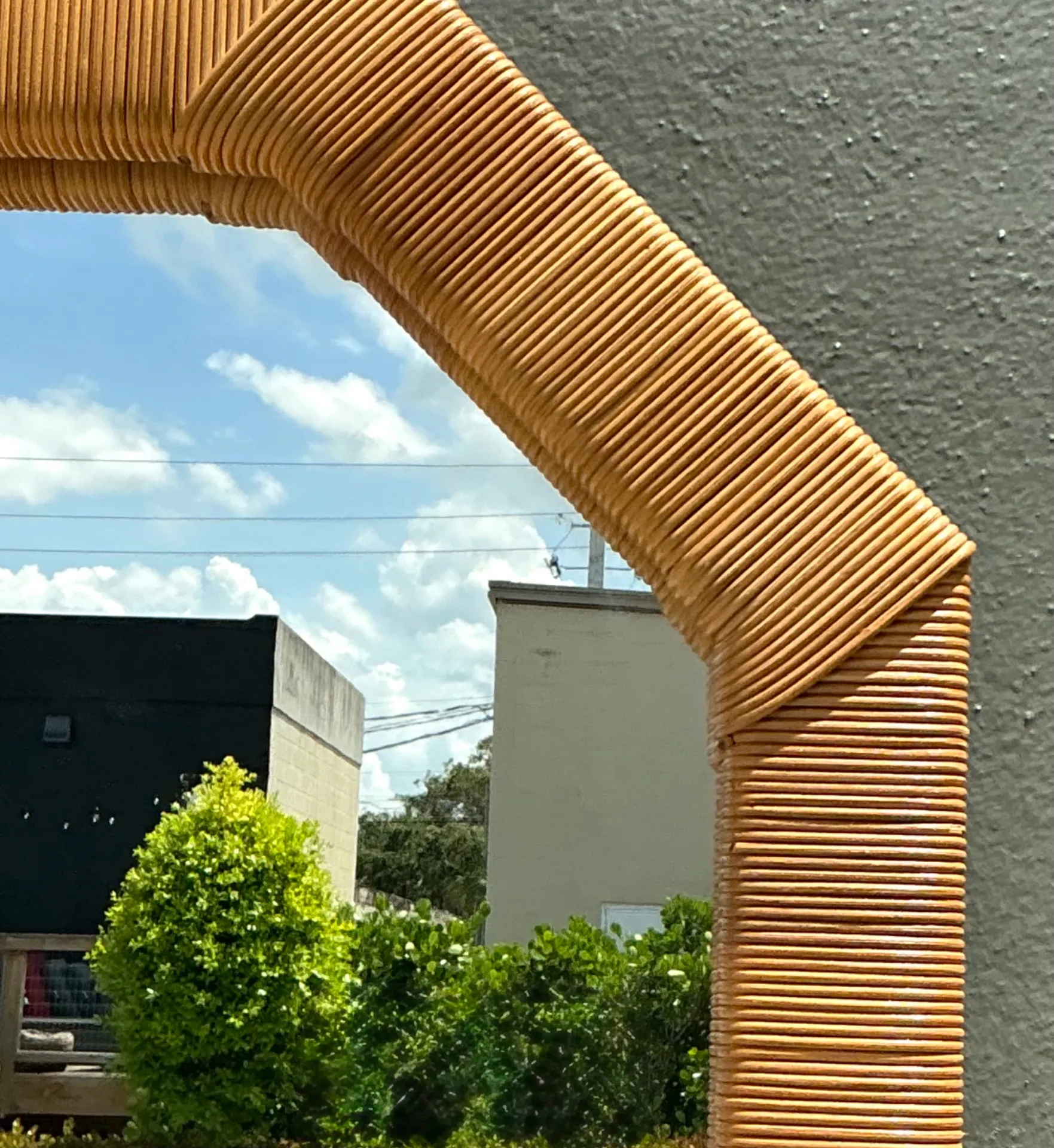 Vintage Octagonal Rattan Wrapped Wall Mirror — additional photo 3