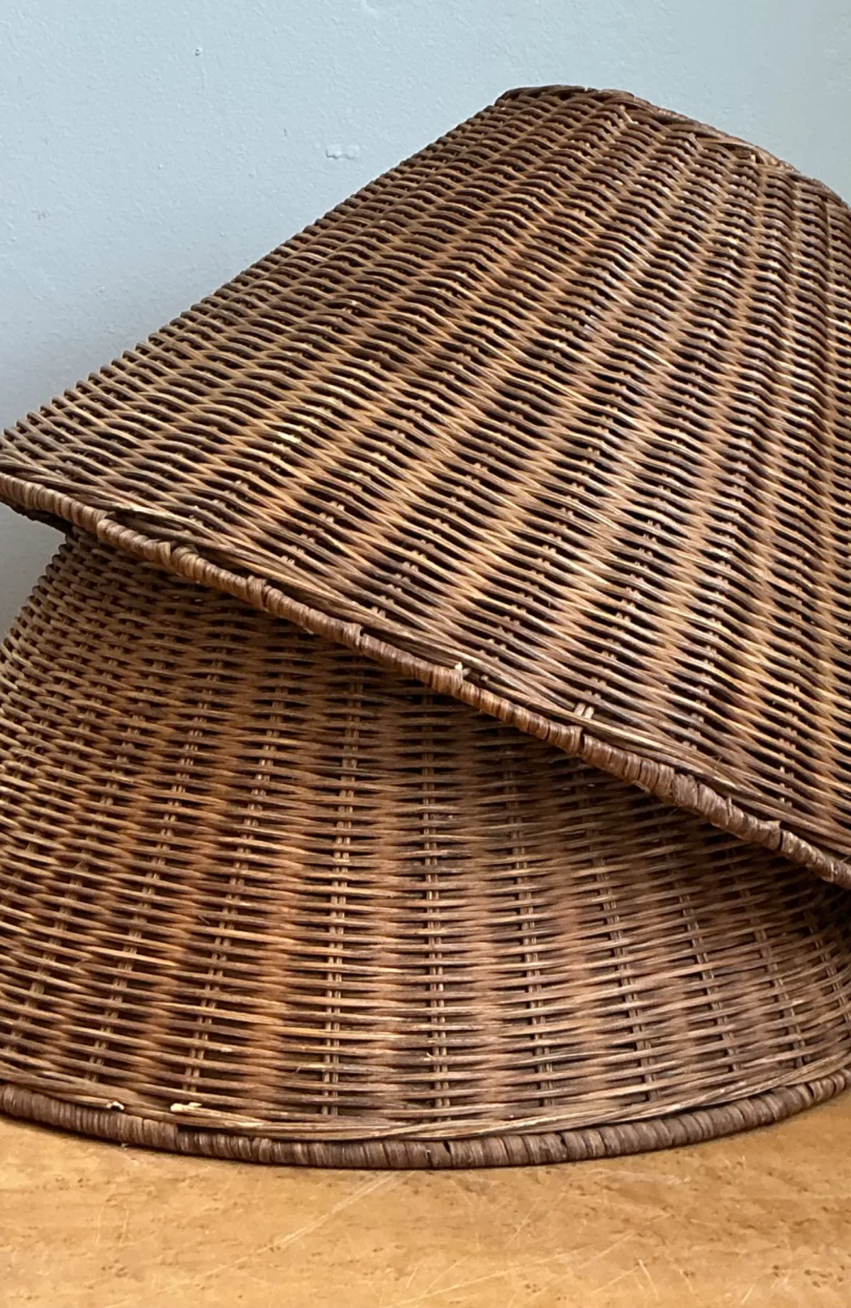 Vintage Woven Rattan Lamp Shades - Pair — additional photo 6