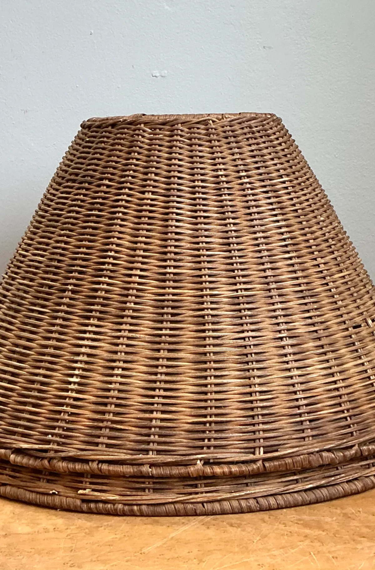 Vintage Woven Rattan Lamp Shades - Pair — additional photo 2