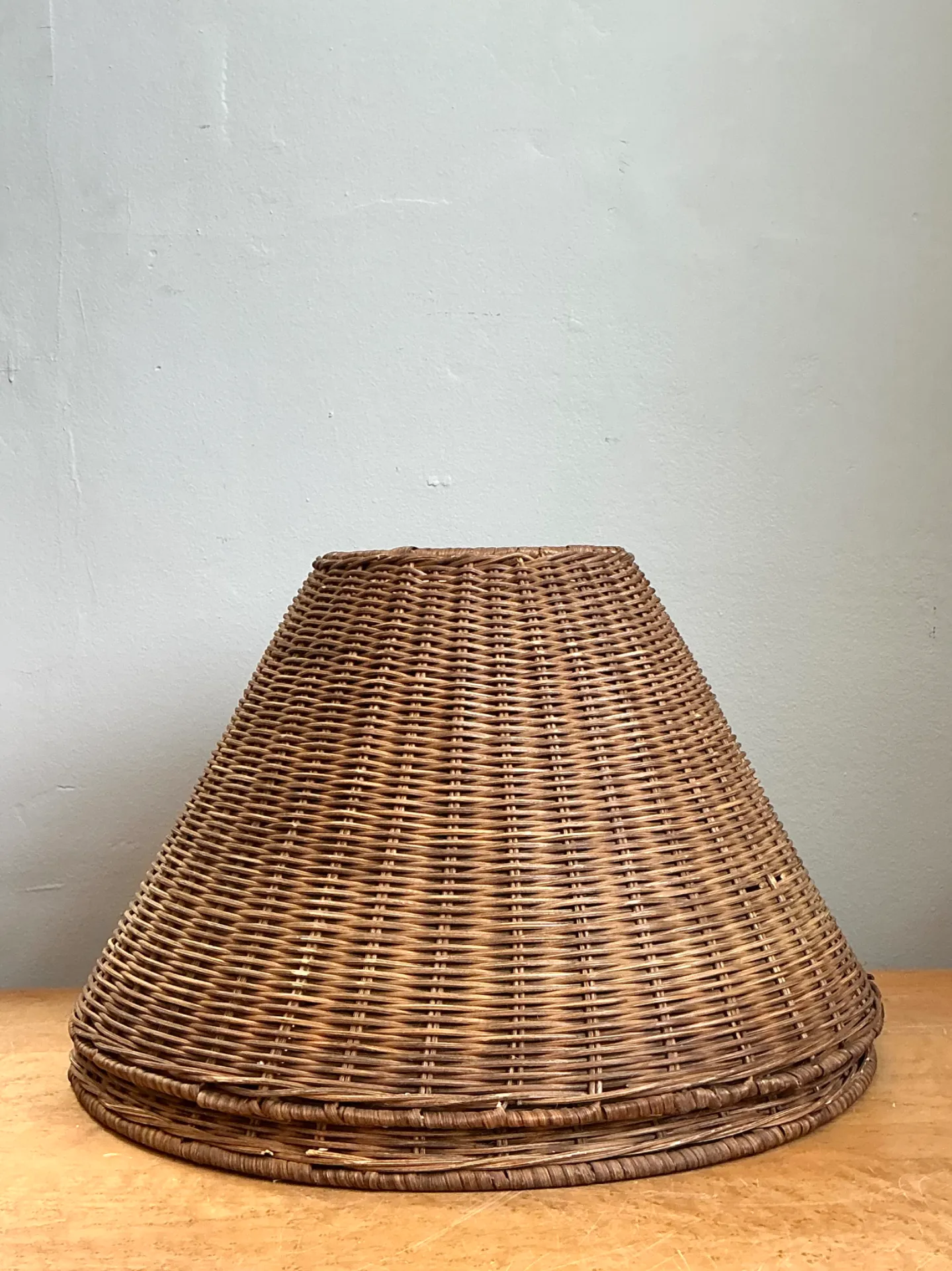 Vintage Woven Rattan Lamp Shades - Pair — additional photo 5