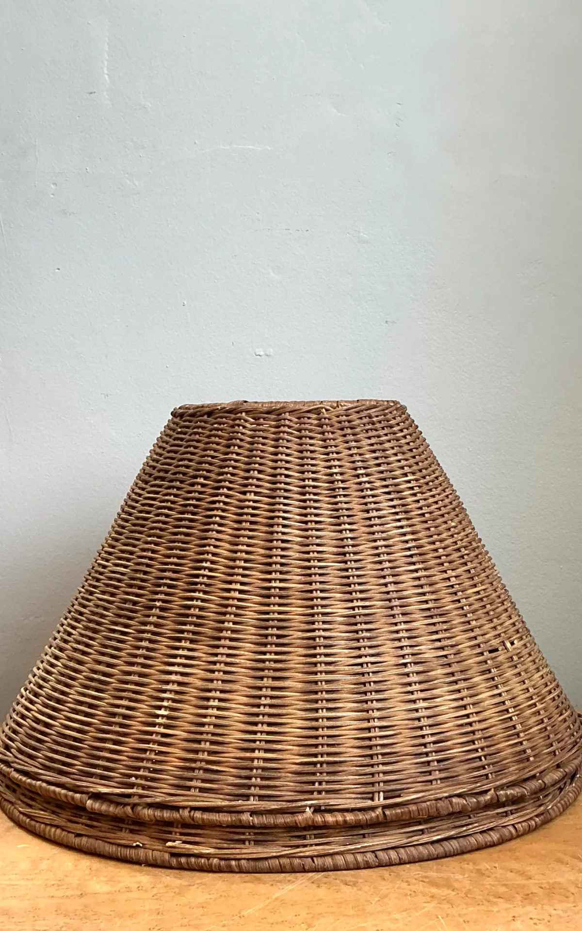 Vintage Woven Rattan Lamp Shades - Pair — additional photo 5