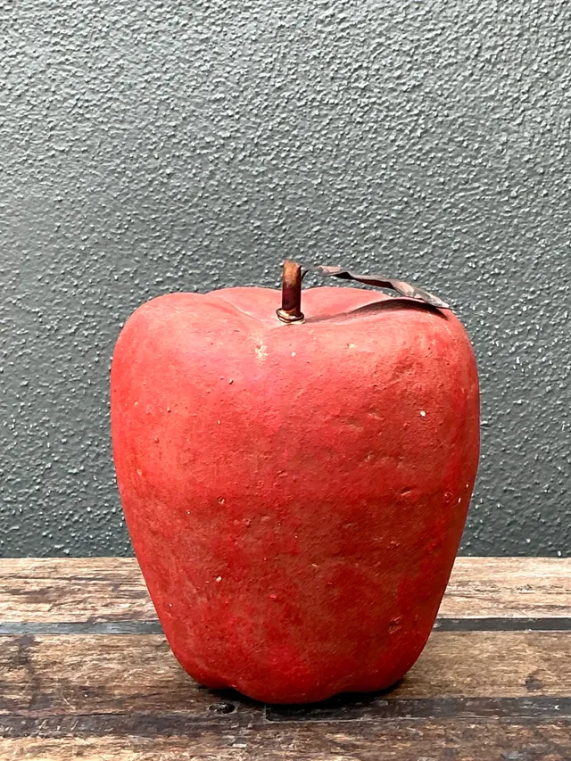 Vintage Monumental Red Painted Plaster Apple — additional photo 8