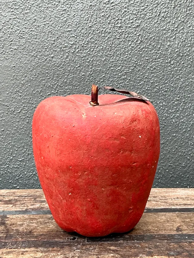 Vintage Monumental Red Painted Plaster Apple — additional photo 2