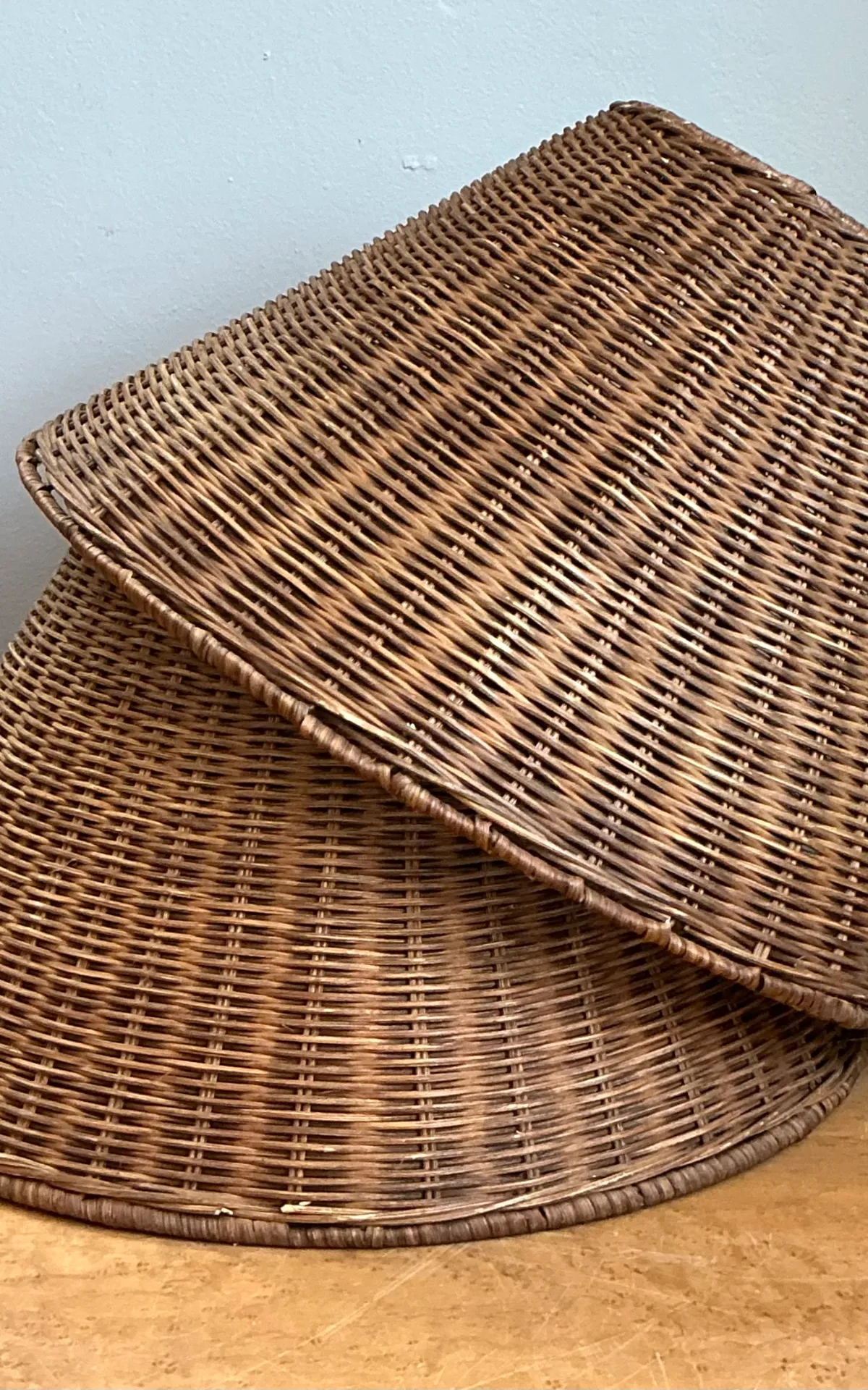 Vintage Woven Rattan Lamp Shades - Pair — additional photo 7