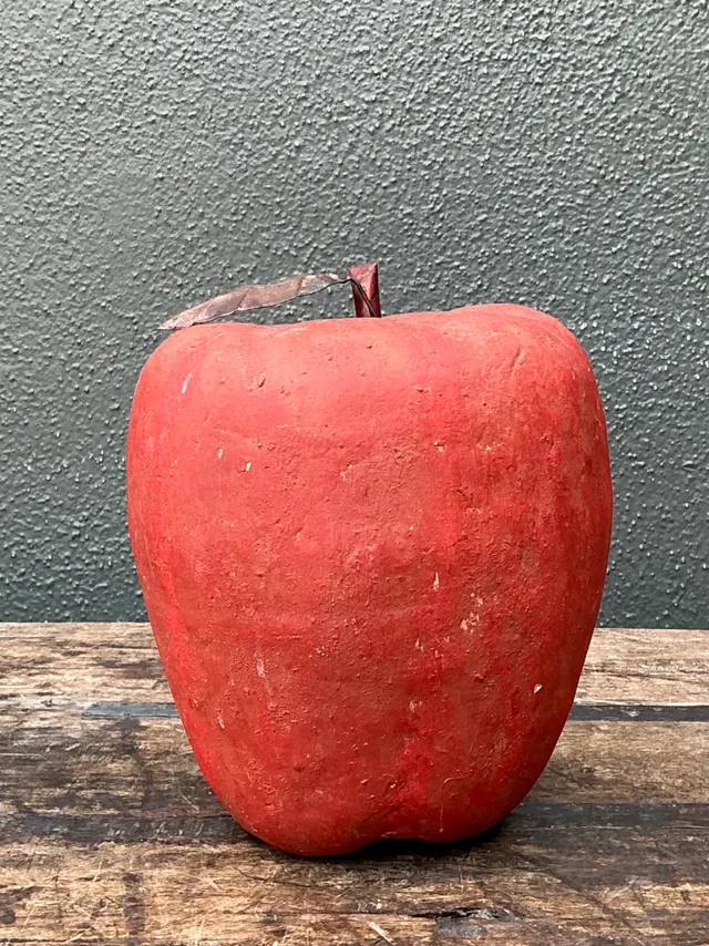 Vintage Monumental Red Painted Plaster Apple — additional photo 3