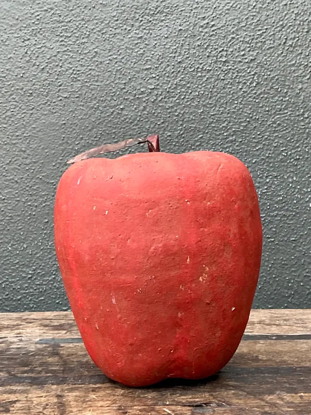 Vintage Monumental Red Painted Plaster Apple — additional photo 1