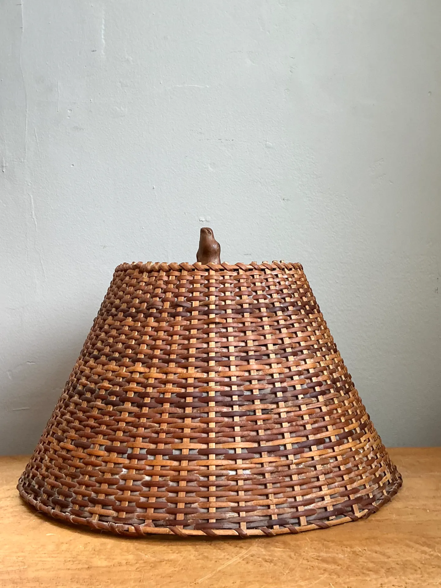 Vintage Woven Rattan Lamp Shade — additional photo 1