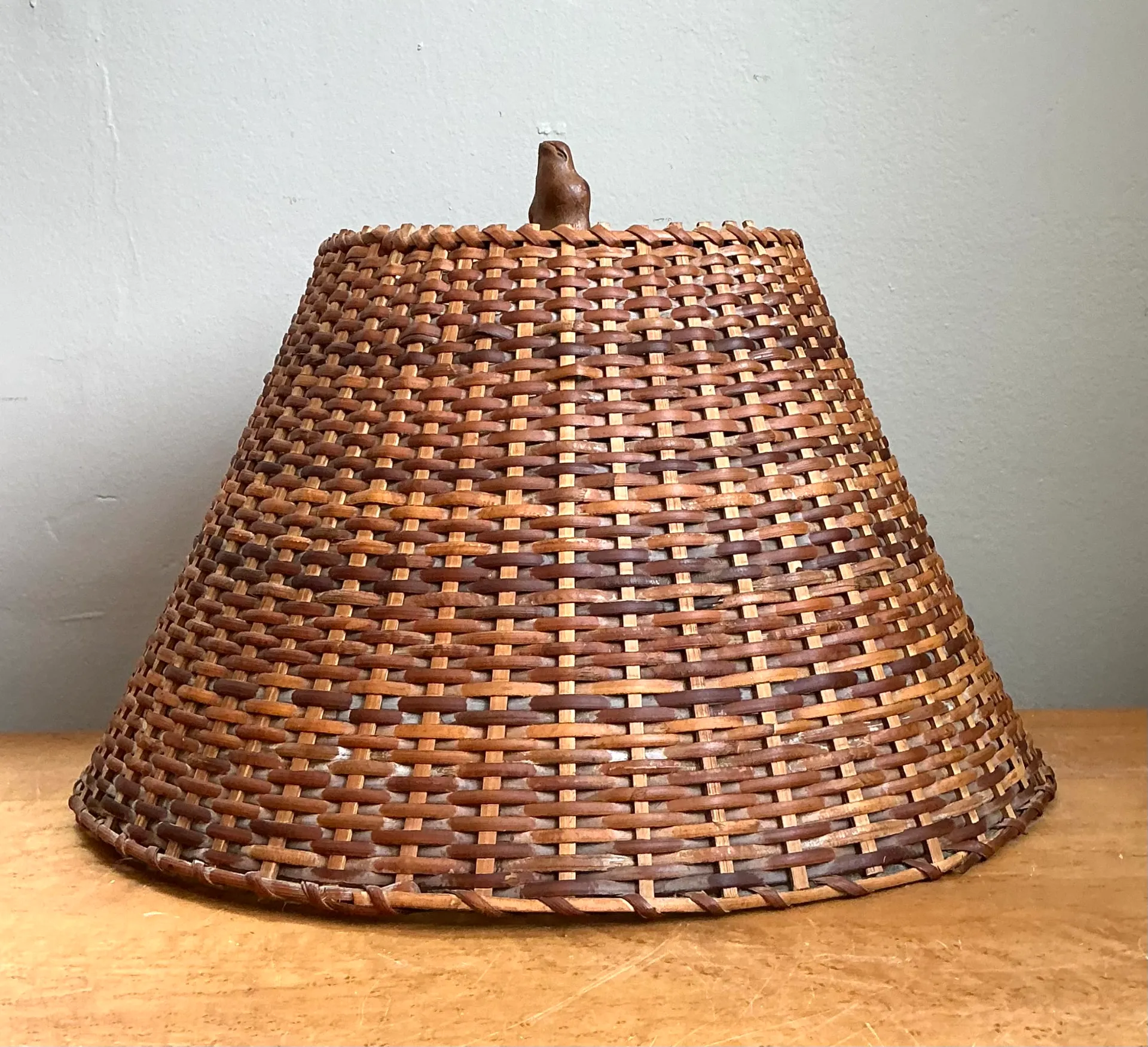 Vintage Woven Rattan Lamp Shade — additional photo 3