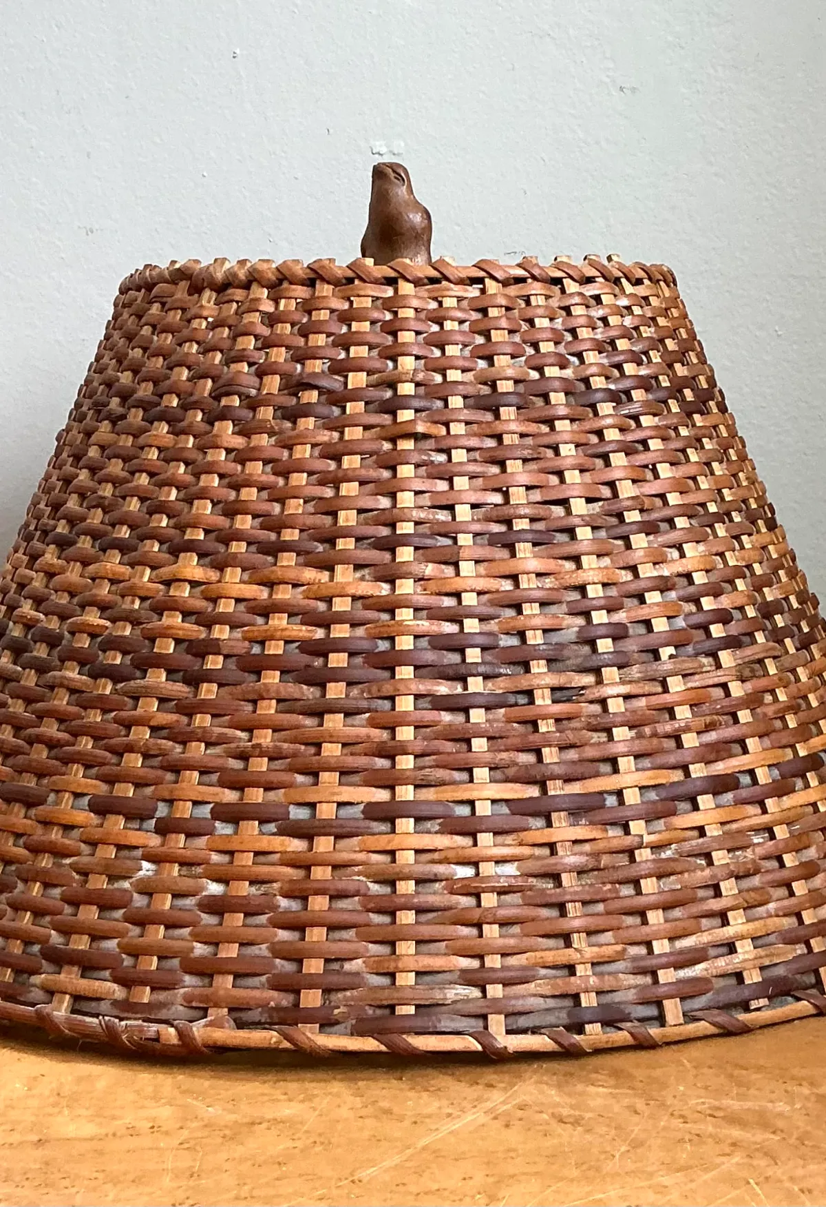 Vintage Woven Rattan Lamp Shade — additional photo 3