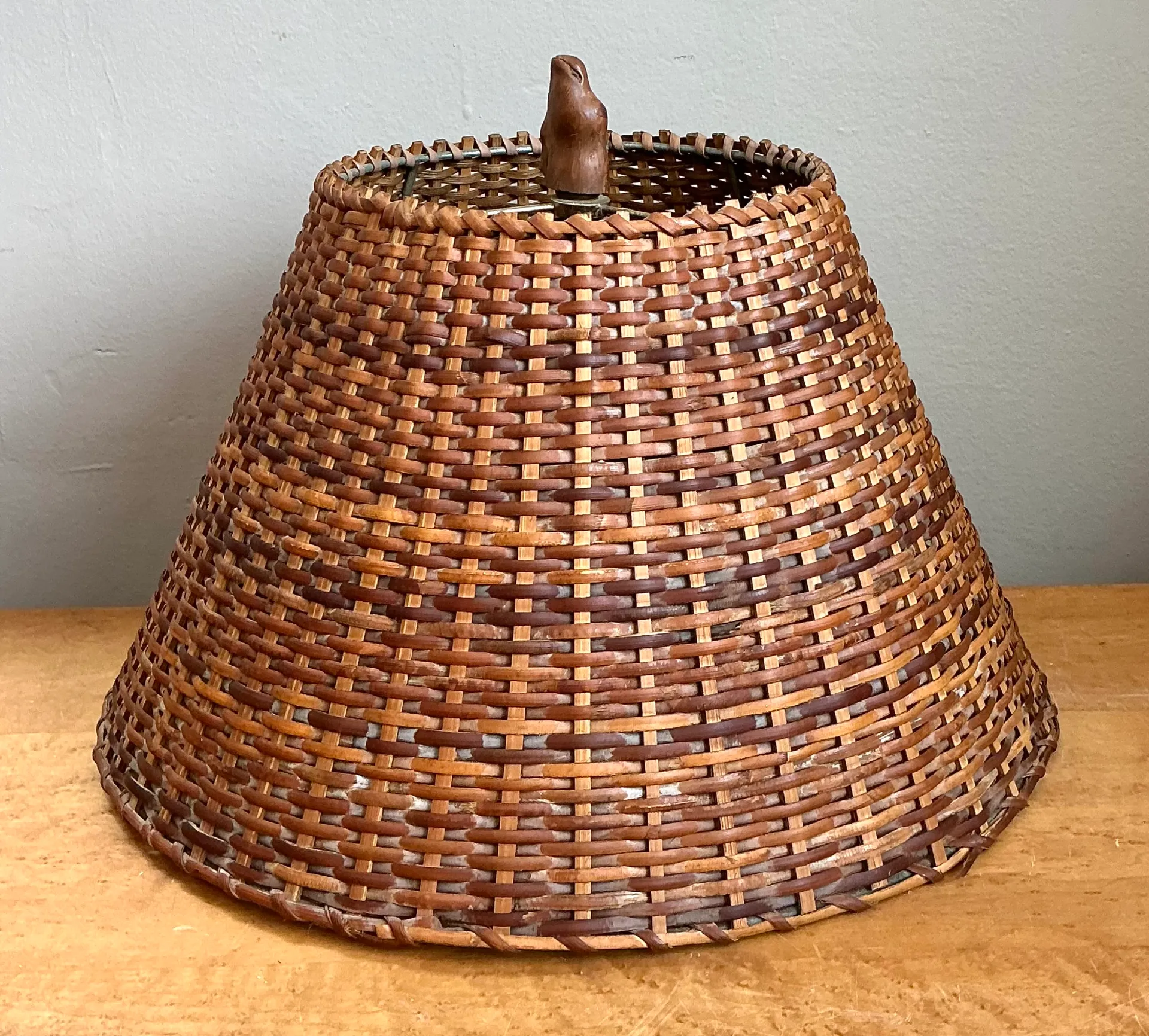 Vintage Woven Rattan Lamp Shade — additional photo 7