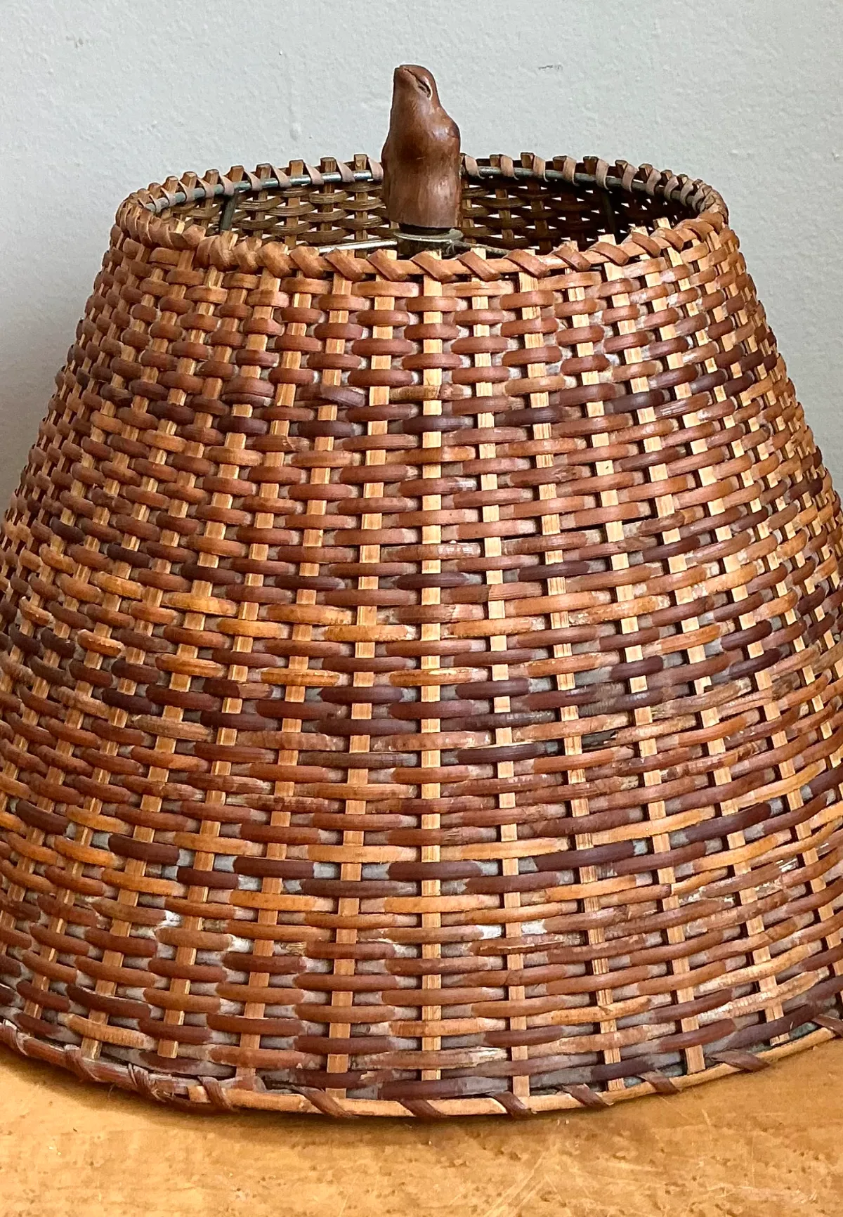 Vintage Woven Rattan Lamp Shade — additional photo 7