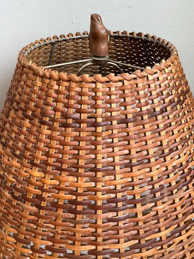 Vintage Woven Rattan Lamp Shade — additional photo 4