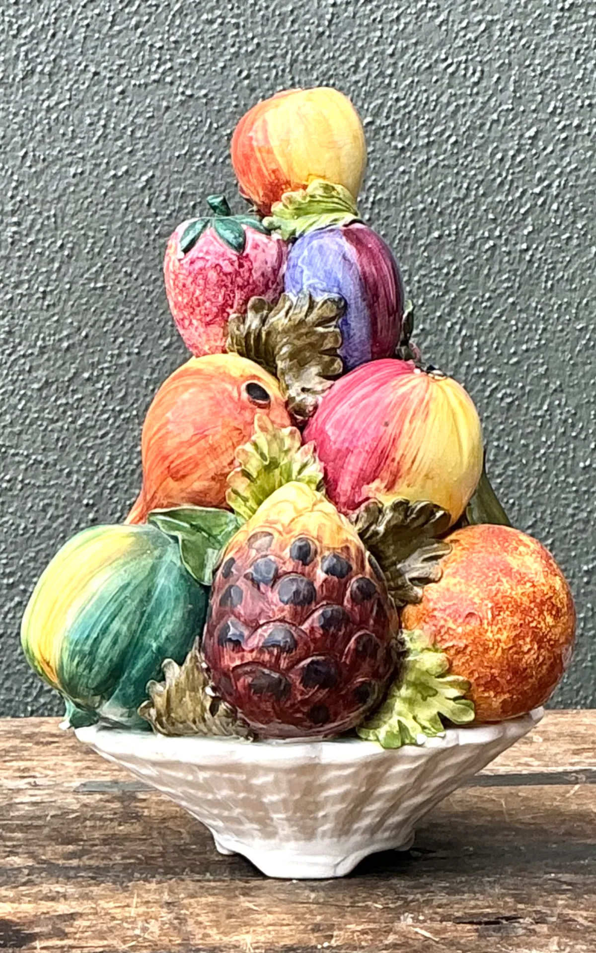 Vintage Italian Ceramic Fruit Topiary
