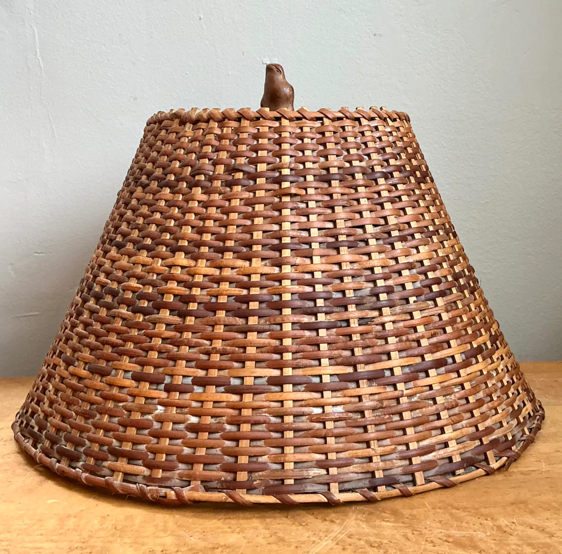 Vintage Woven Rattan Lamp Shade — additional photo 2