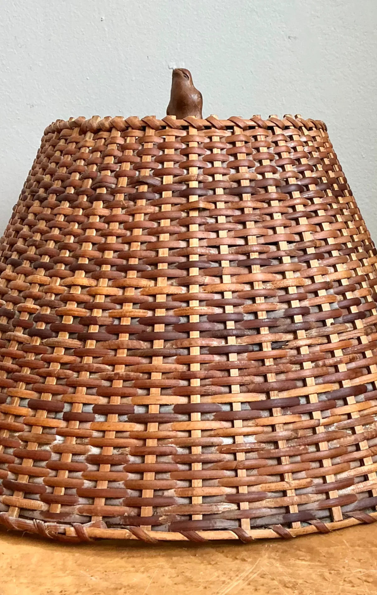 Vintage Woven Rattan Lamp Shade — additional photo 2