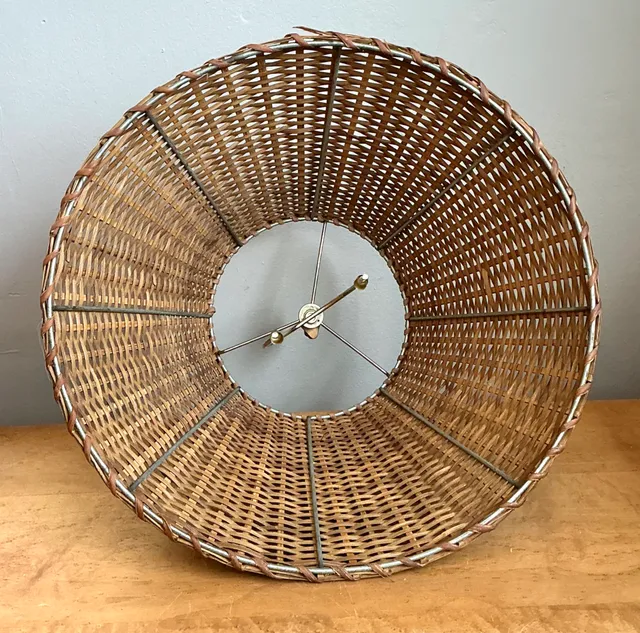 Vintage Woven Rattan Lamp Shade — additional photo 6