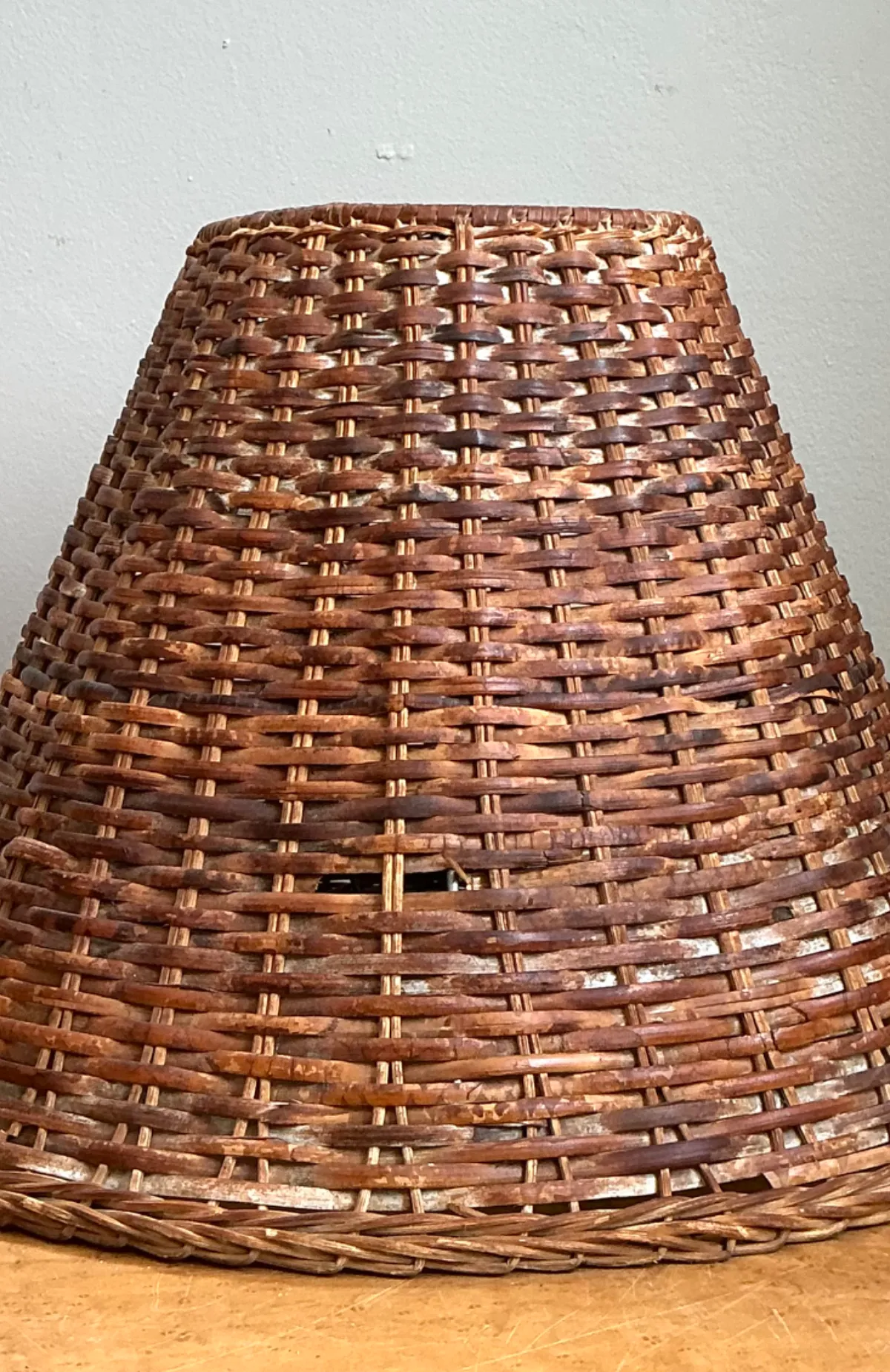 Vintage Woven Rattan Lamp Shade — additional photo 4