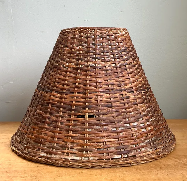 Vintage Woven Rattan Lamp Shade — additional photo 4