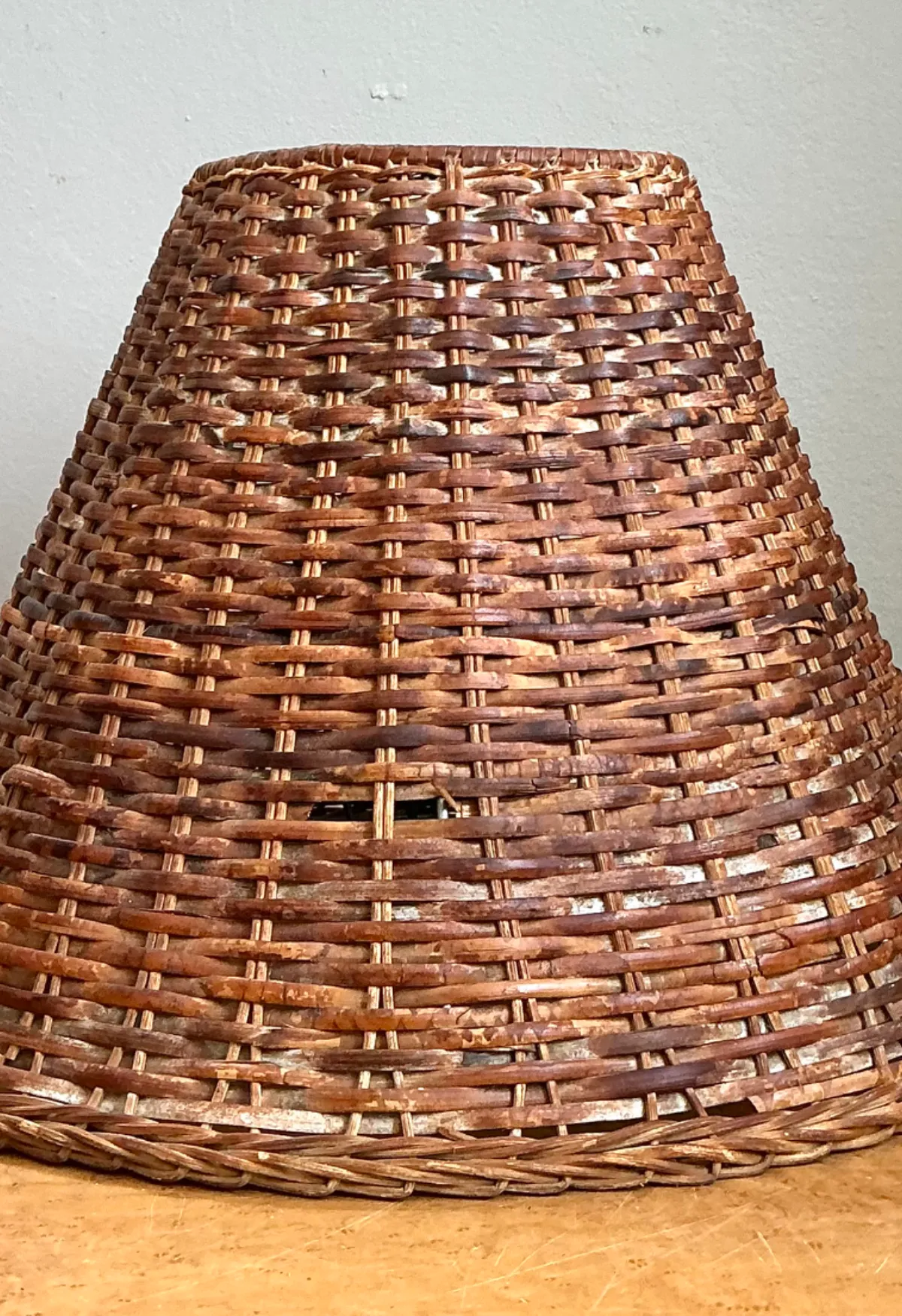 Vintage Woven Rattan Lamp Shade — additional photo 6