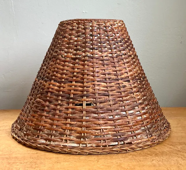 Vintage Woven Rattan Lamp Shade — additional photo 6