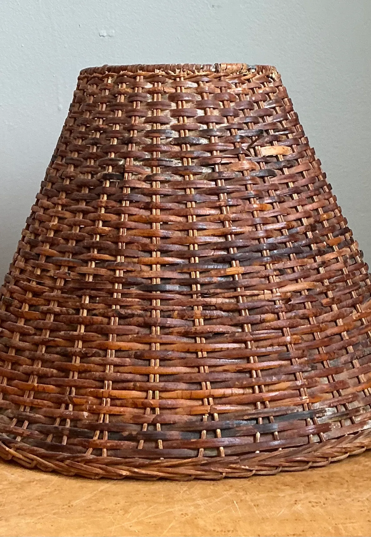 Vintage Woven Rattan Lamp Shade — additional photo 7