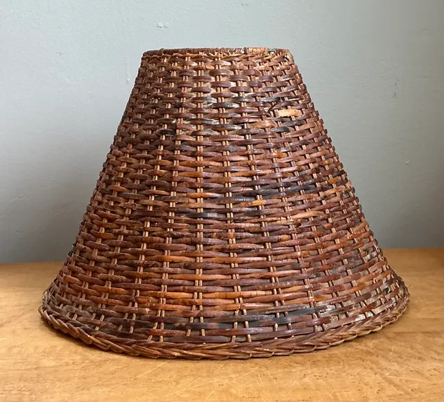 Vintage Woven Rattan Lamp Shade — additional photo 7