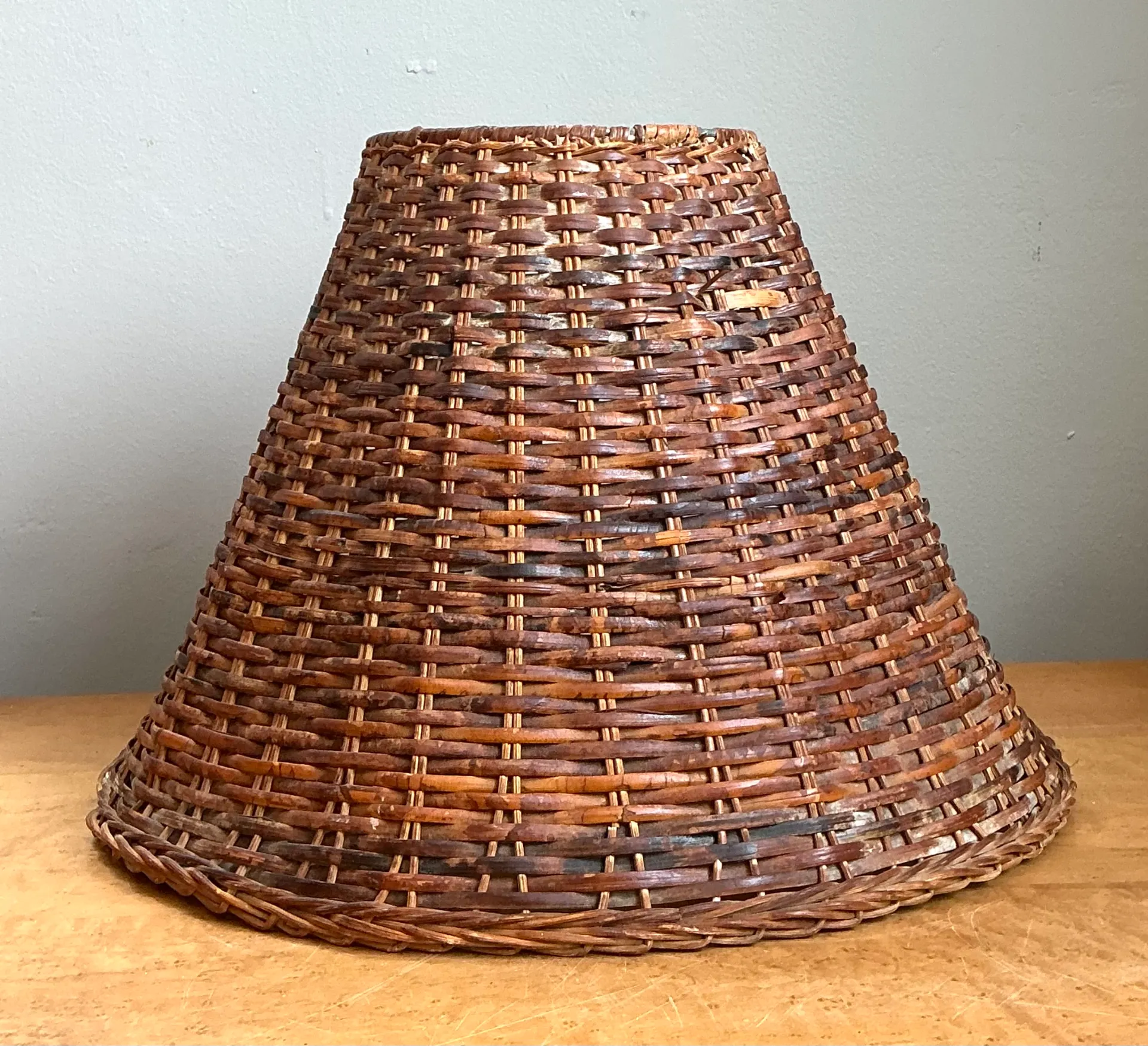 Vintage Woven Rattan Lamp Shade — additional photo 1