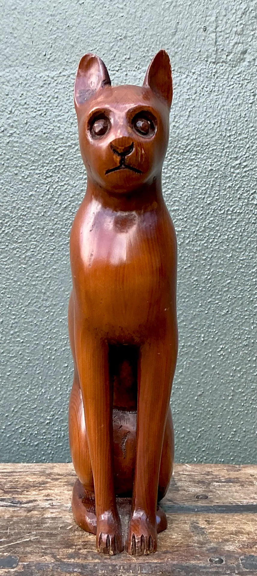 Vintage Carved Wood Cat — additional photo 4