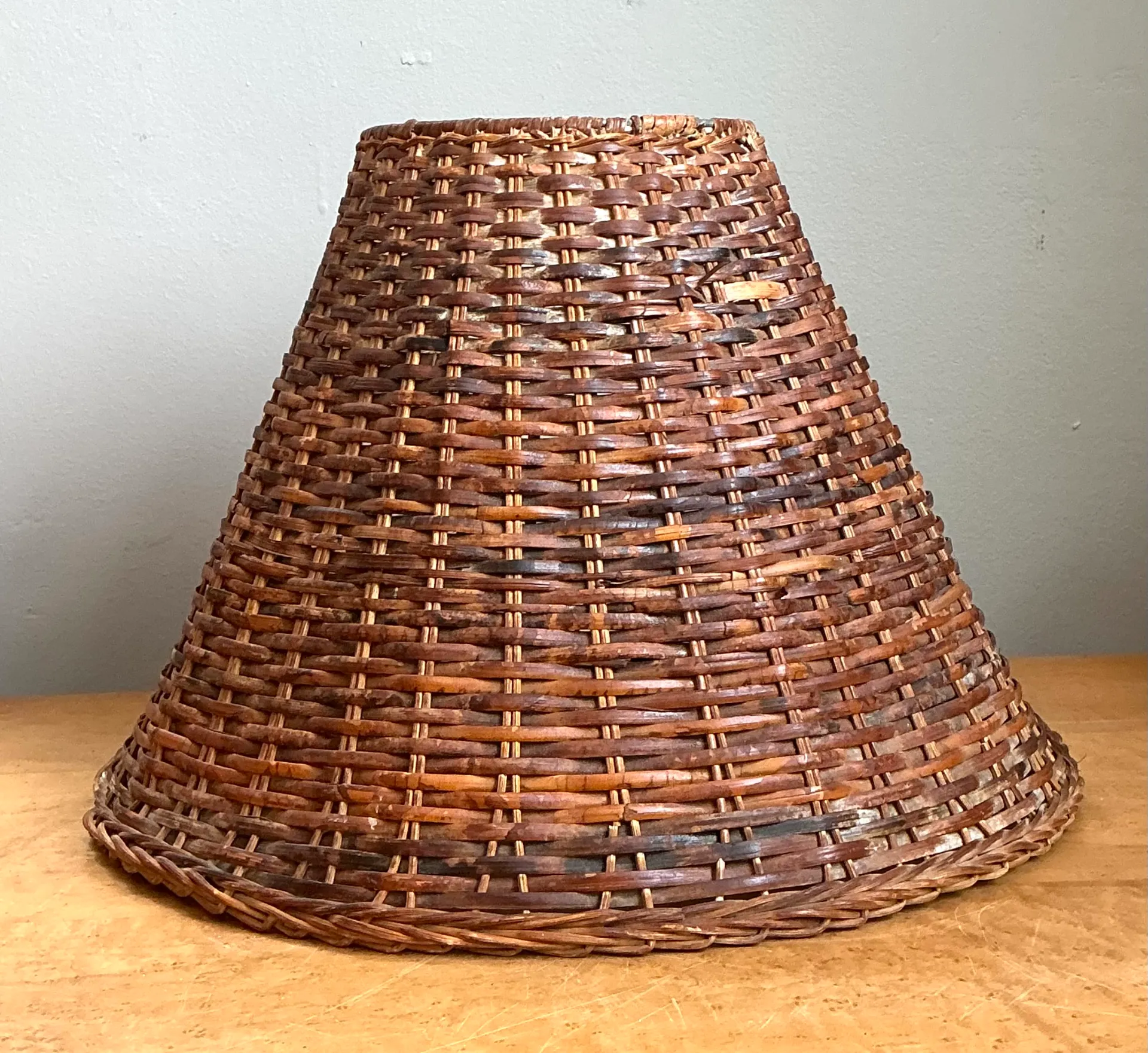 Vintage Woven Rattan Lamp Shade — additional photo 3