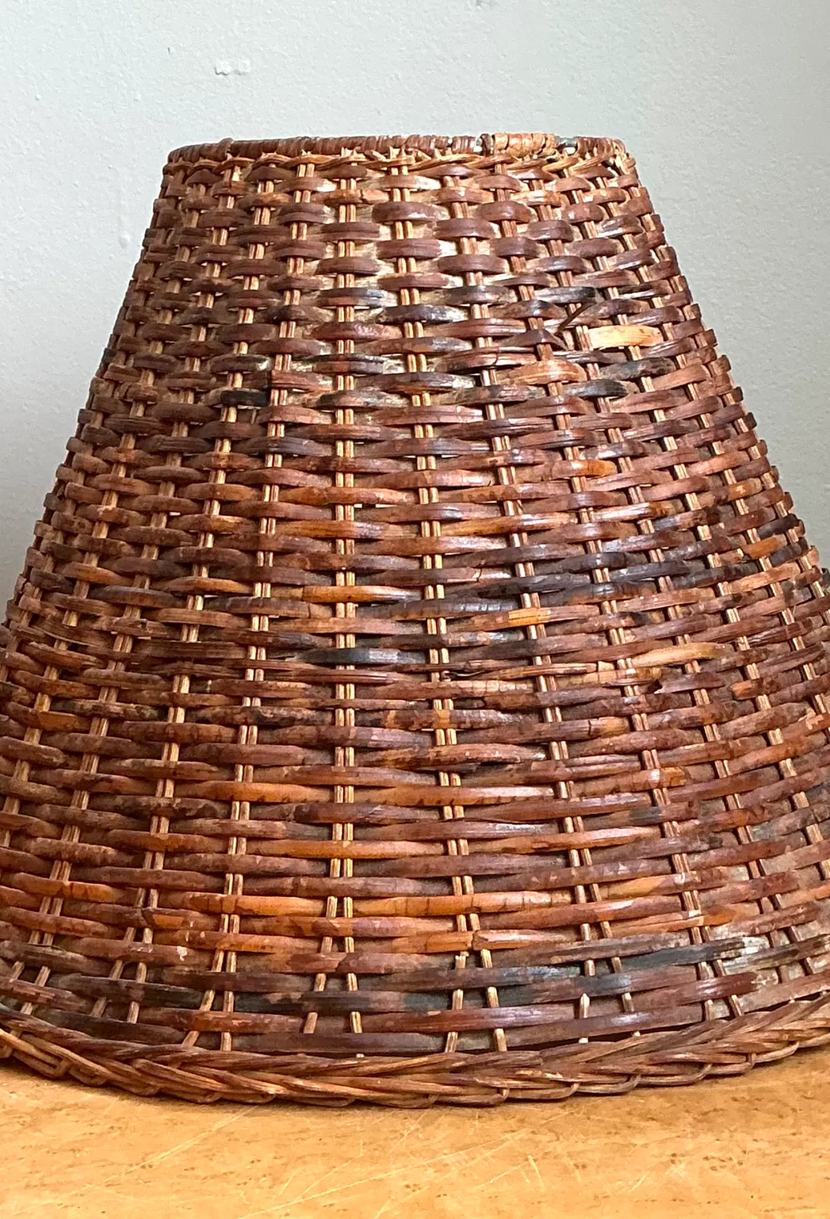 Vintage Woven Rattan Lamp Shade — additional photo 3