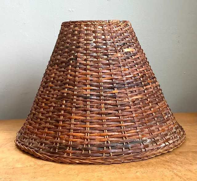 Vintage Woven Rattan Lamp Shade — additional photo 3