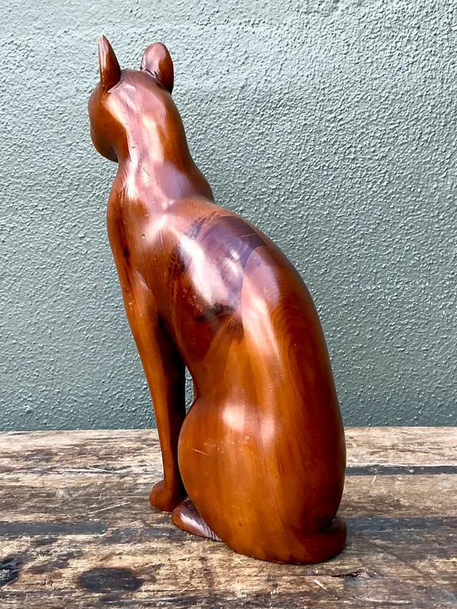 Vintage Carved Wood Cat — additional photo 8