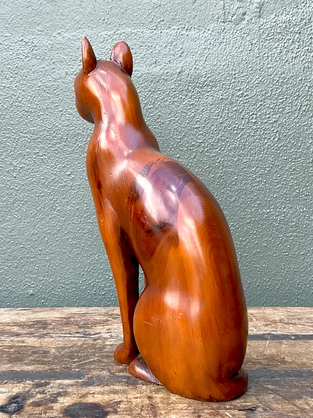 Vintage Carved Wood Cat — additional photo 6