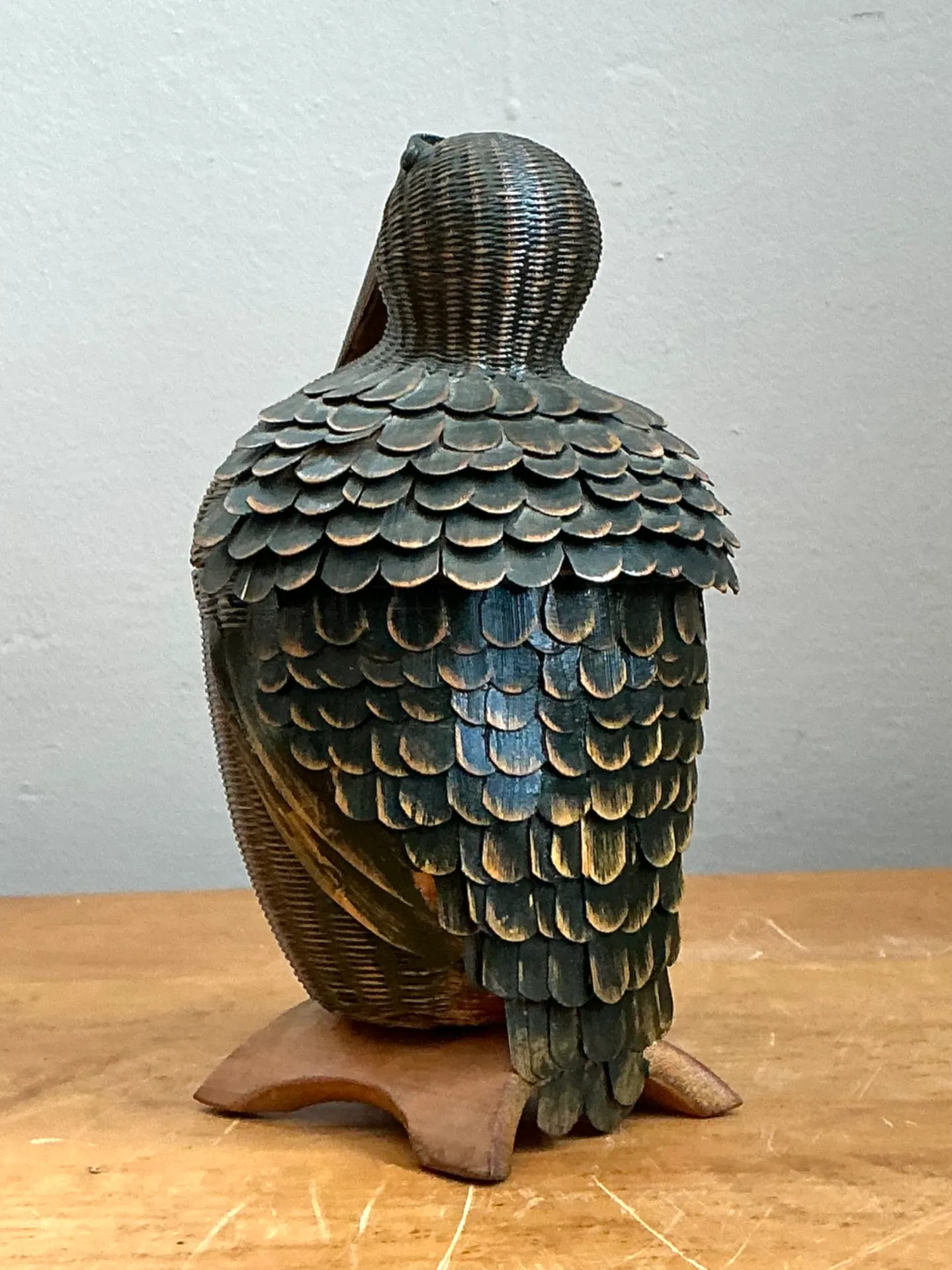 Vintage Shanghai Weave Rattan Pelican Basket — additional photo 3