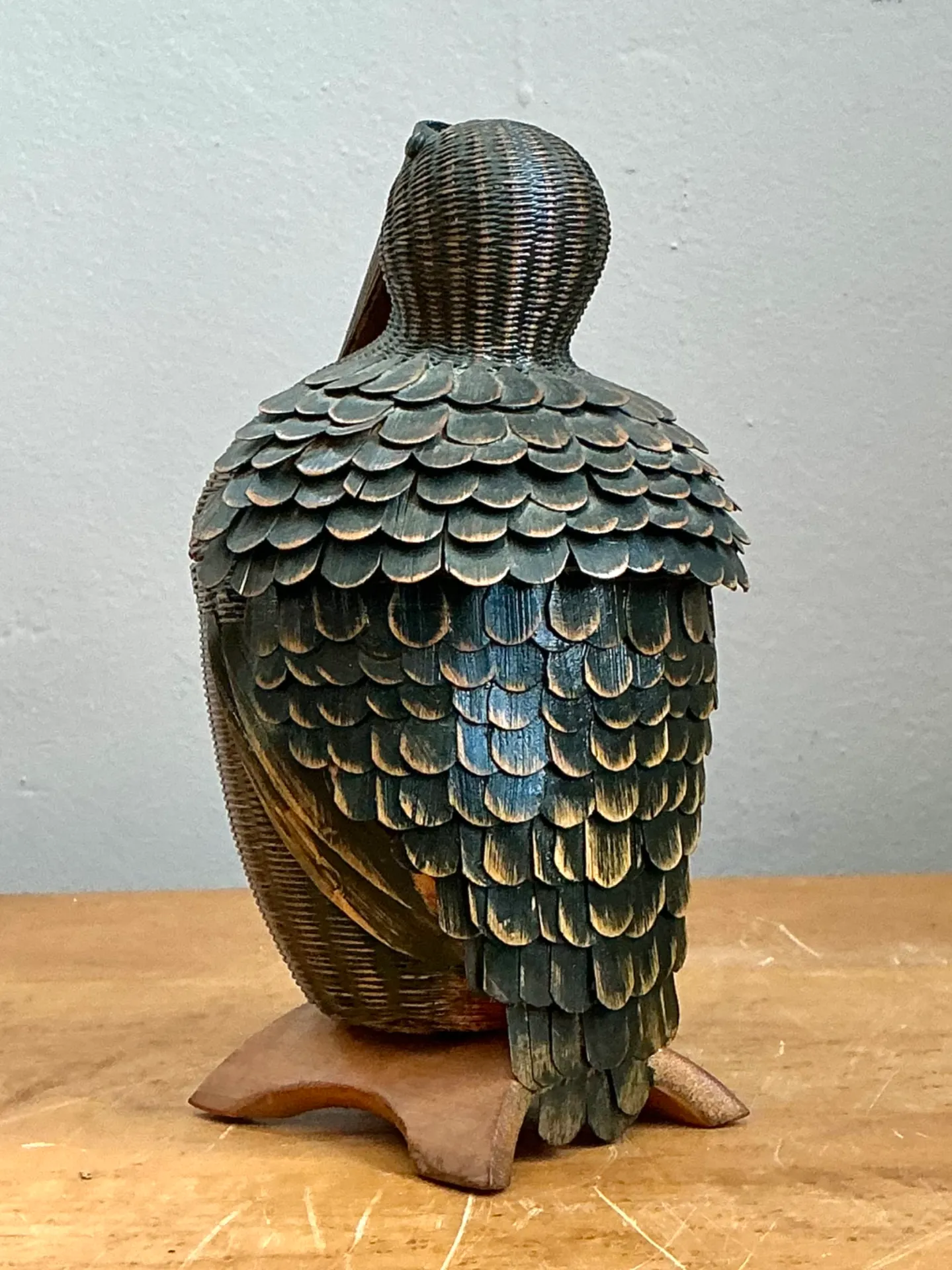 Vintage Shanghai Weave Rattan Pelican Basket — additional photo 1