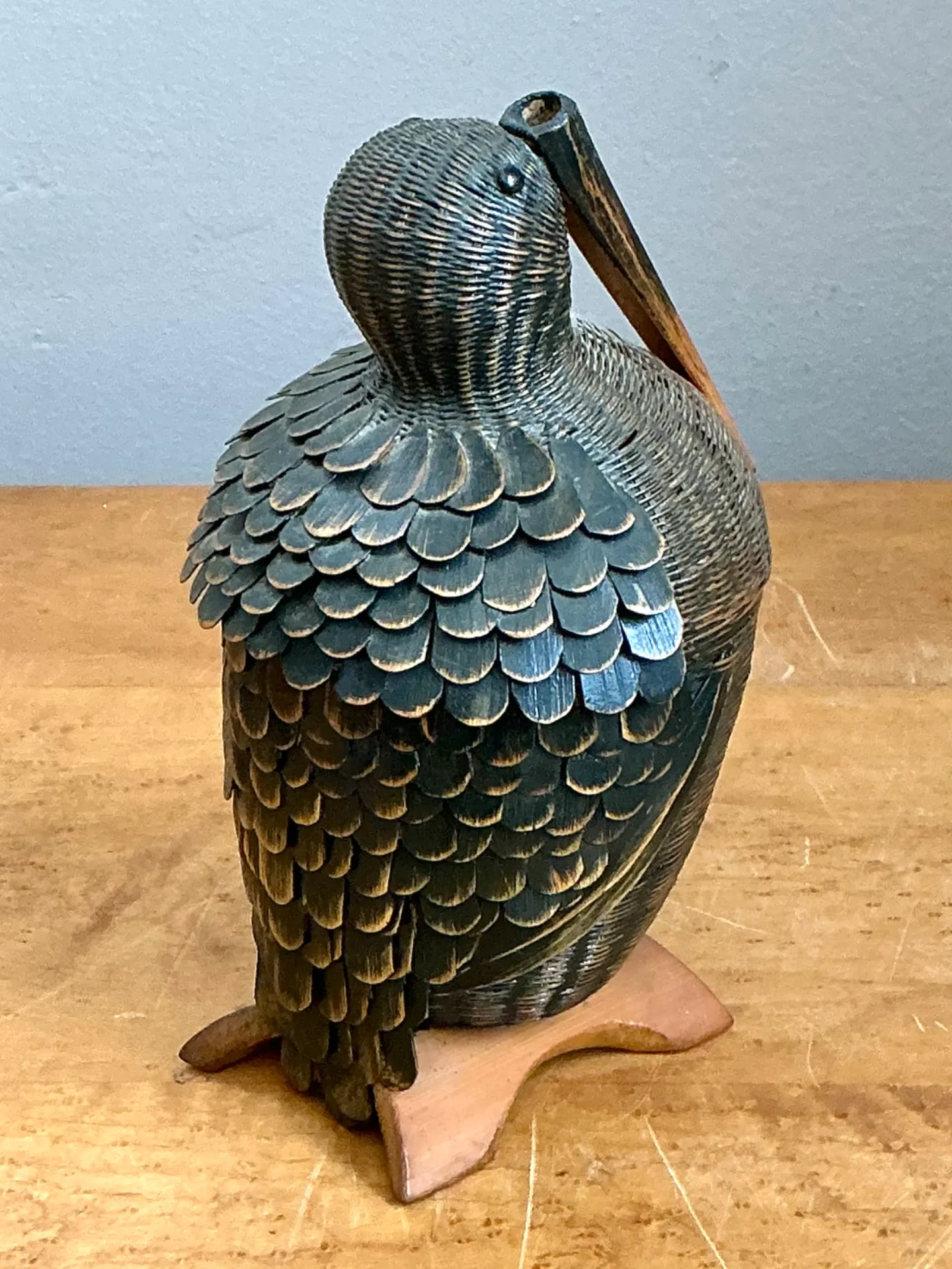Vintage Shanghai Weave Rattan Pelican Basket — additional photo 6