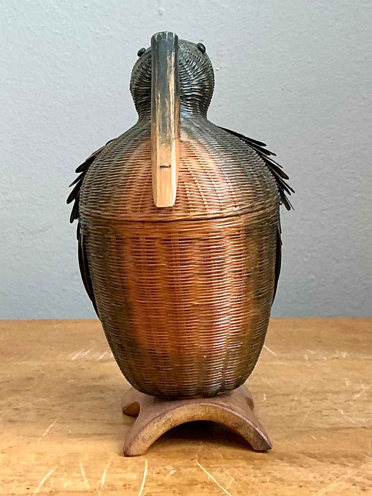 Vintage Shanghai Weave Rattan Pelican Basket — additional photo 4