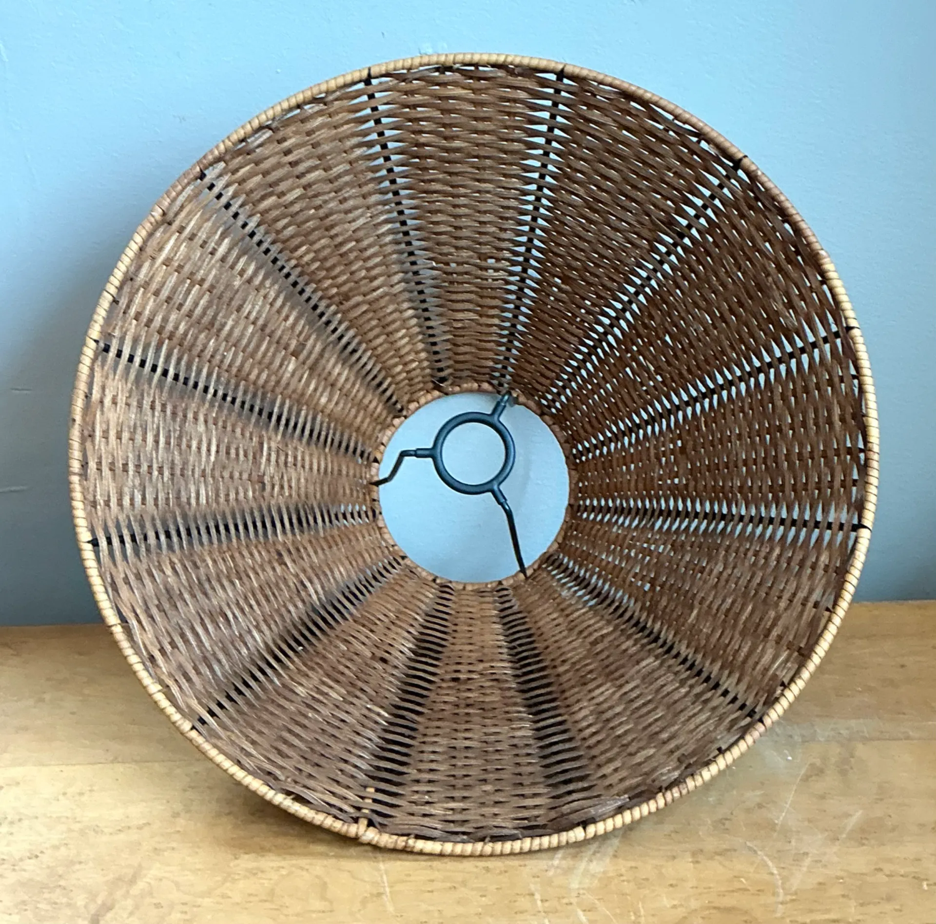 Vintage Woven Rattan Lamp Shades - Pair — additional photo 7