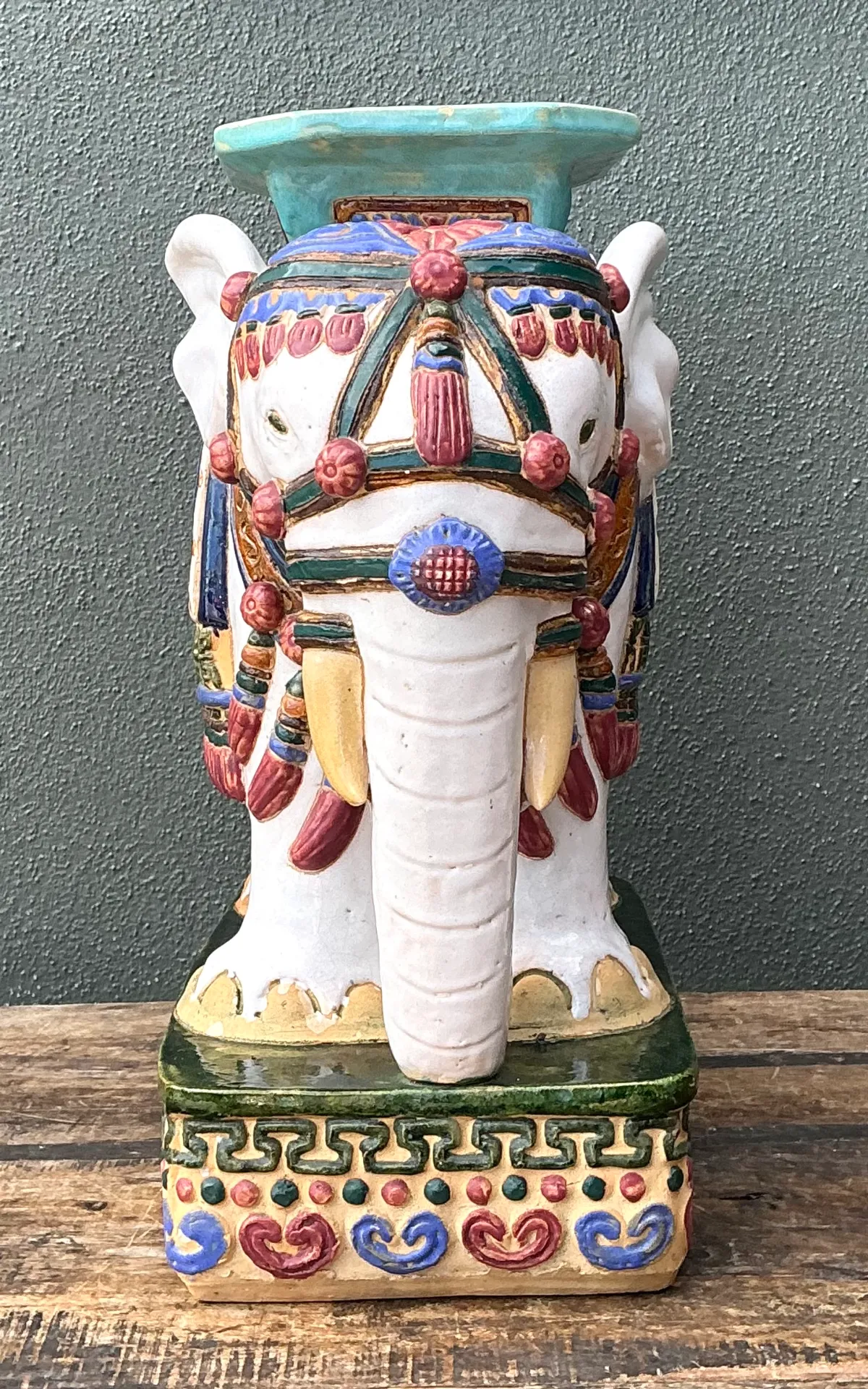 Vintage Ceramic Elephant Low Stool — additional photo 7