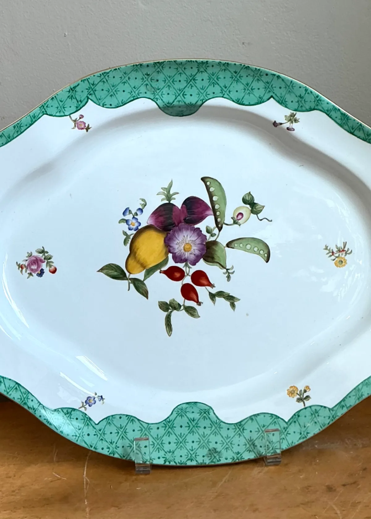 Vintage Chelsea House Hand Painted Floral Porcelain Platter — additional photo 8