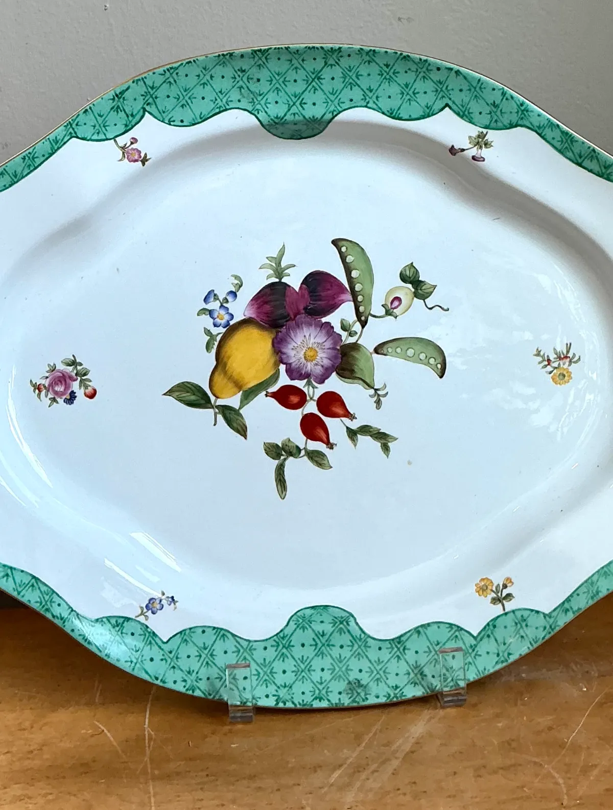 Vintage Chelsea House Hand Painted Floral Porcelain Platter — additional photo 4
