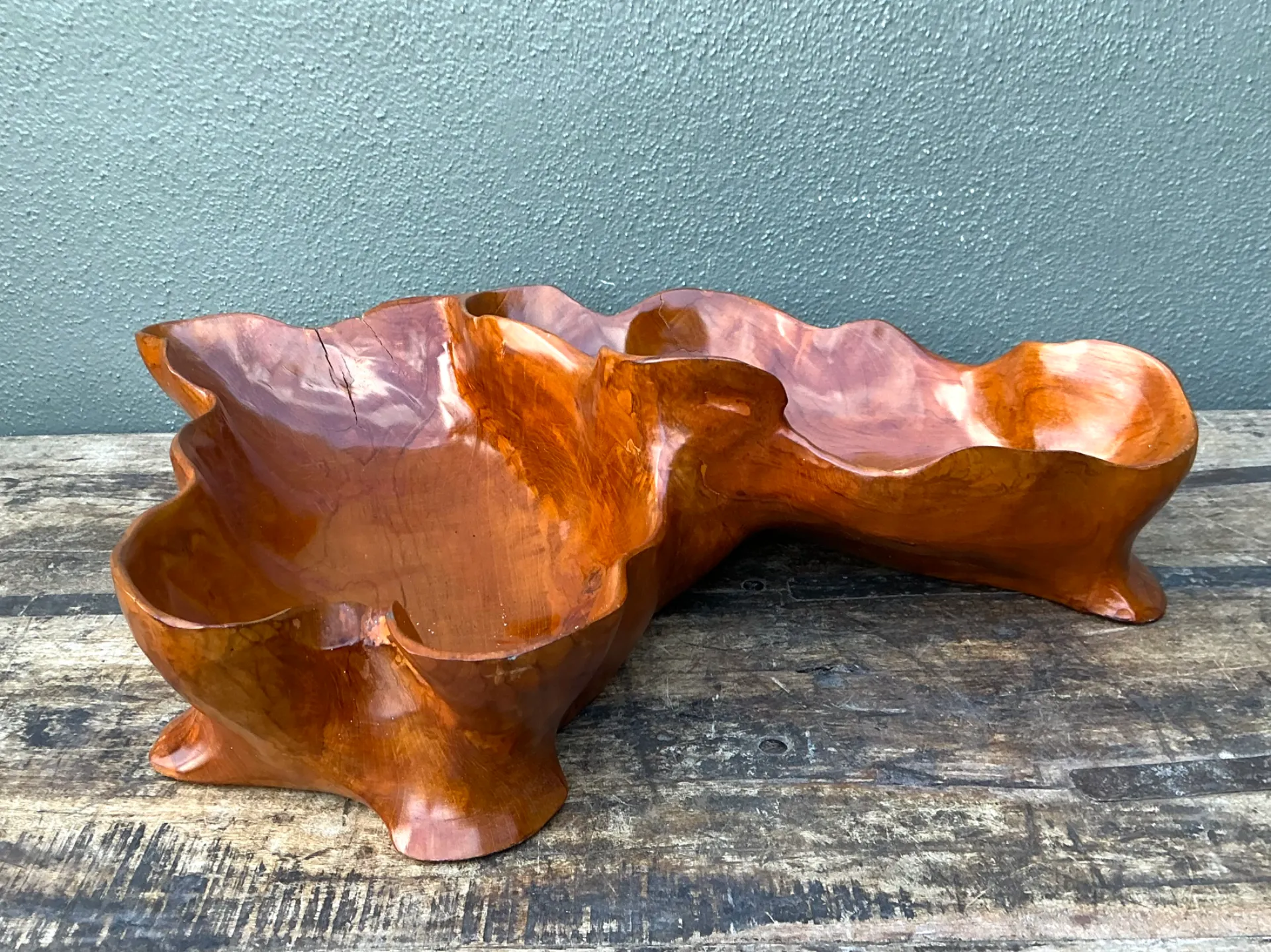 Vintage Organic Form Wood Bowl — additional photo 1