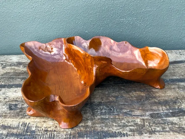 Vintage Organic Form Wood Bowl — additional photo 4