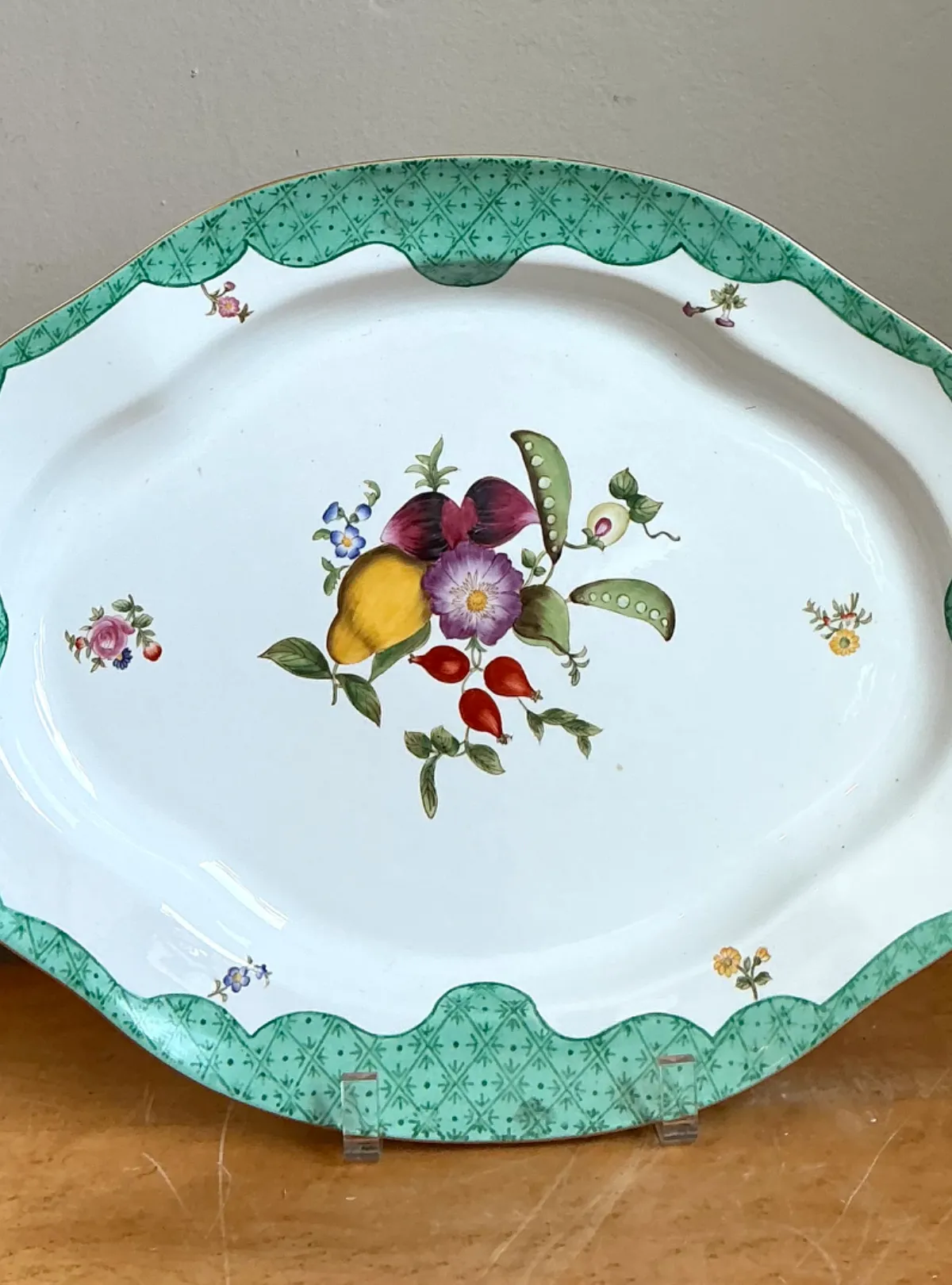 Vintage Chelsea House Hand Painted Floral Porcelain Platter — additional photo 6