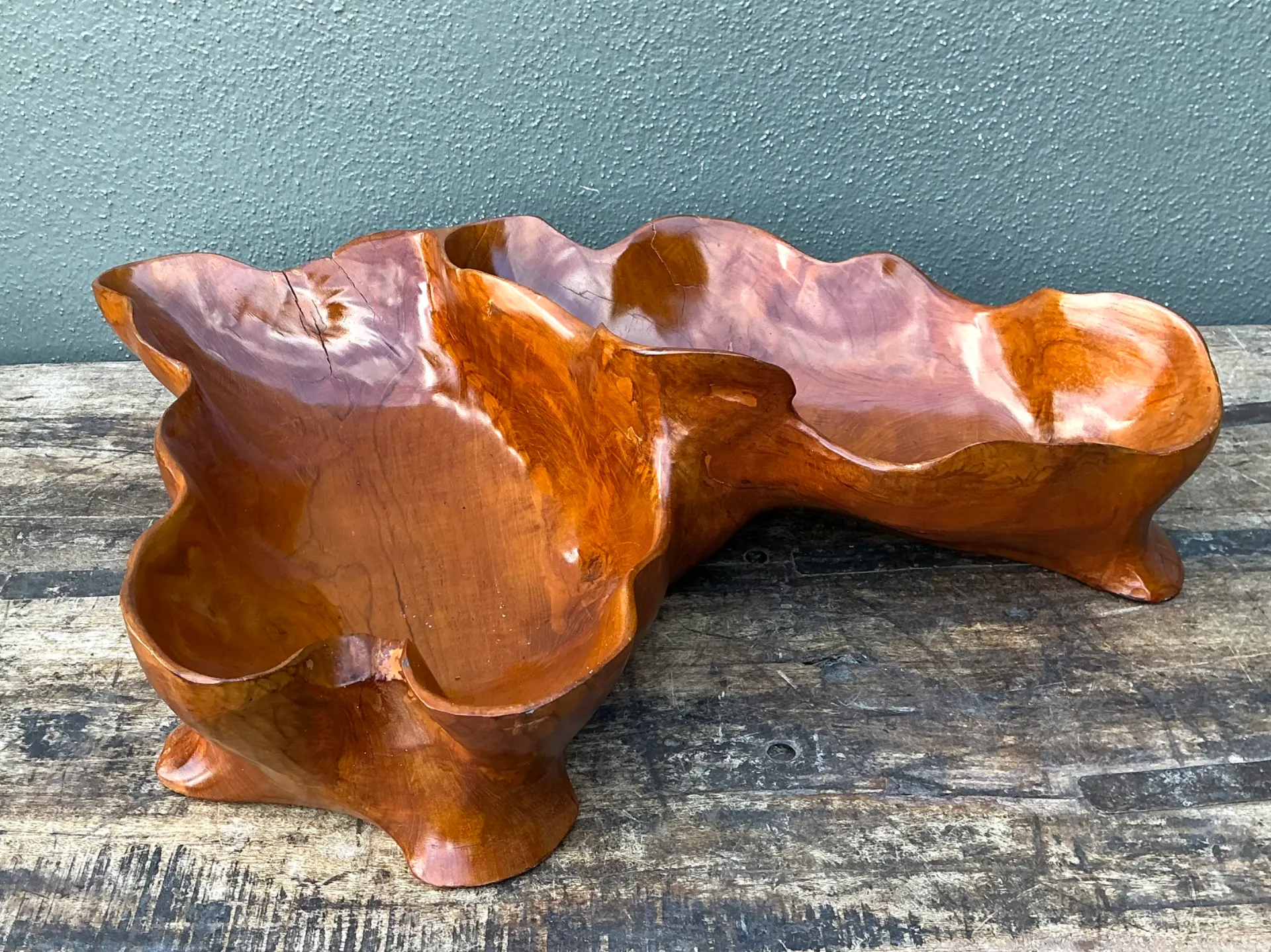 Vintage Organic Form Wood Bowl — additional photo 5