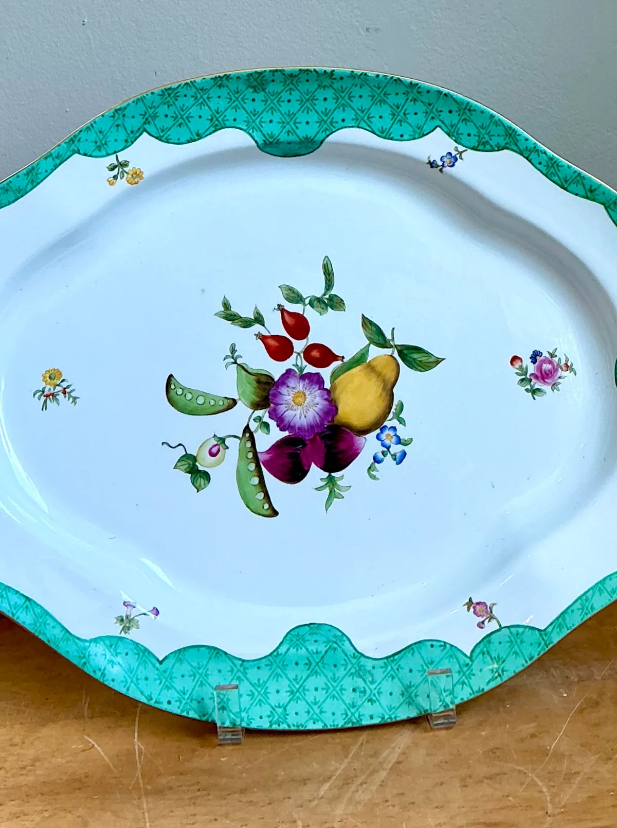 Vintage Chelsea House Hand Painted Floral Porcelain Platter — additional photo 2