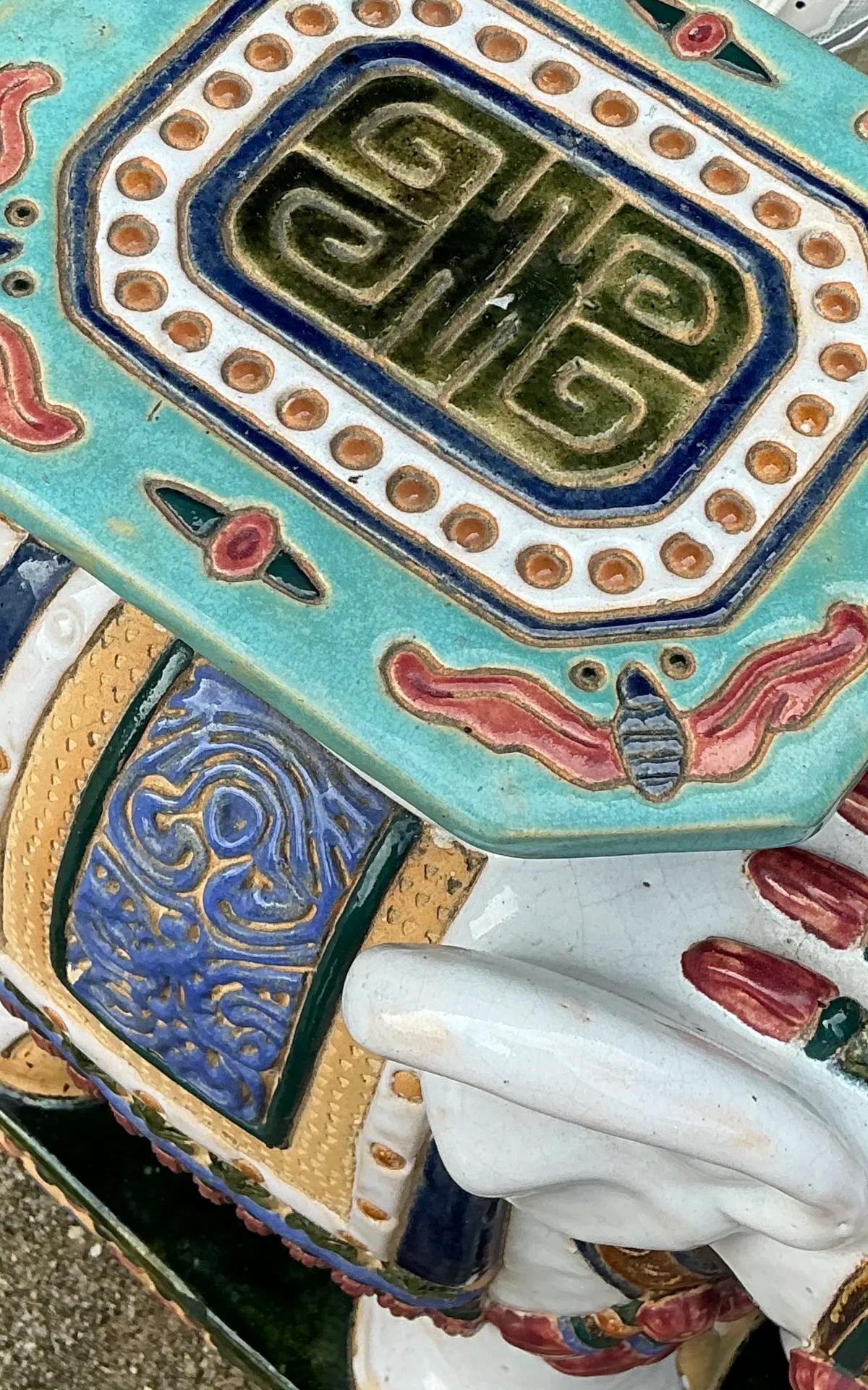 Vintage Ceramic Elephant Low Stool — additional photo 4