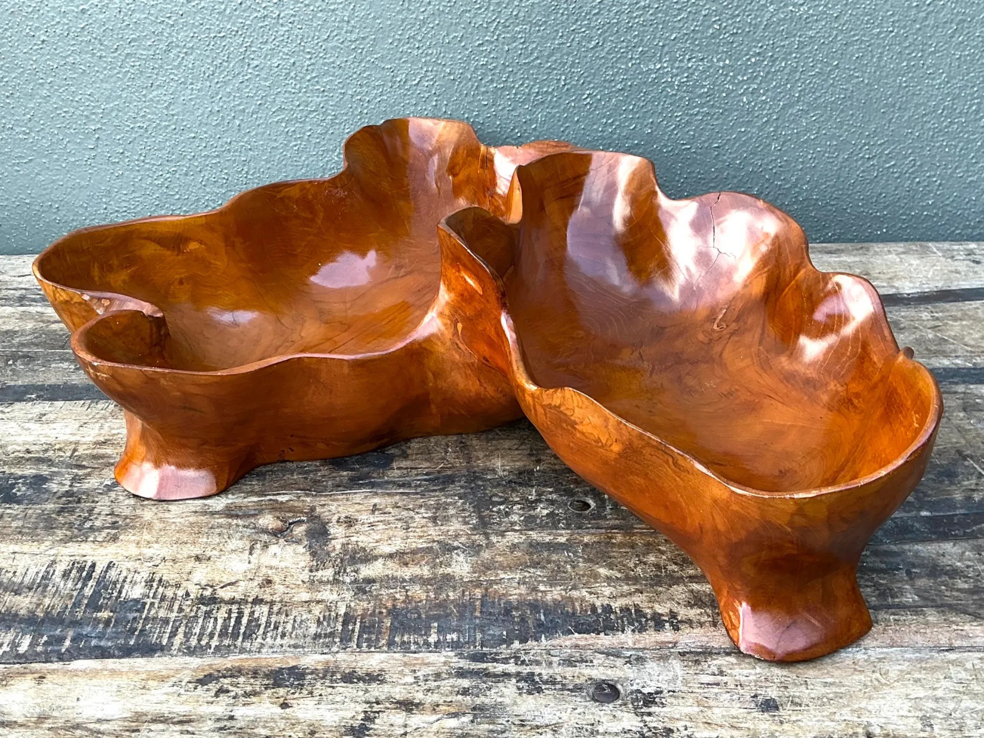 Vintage Organic Form Wood Bowl — additional photo 2