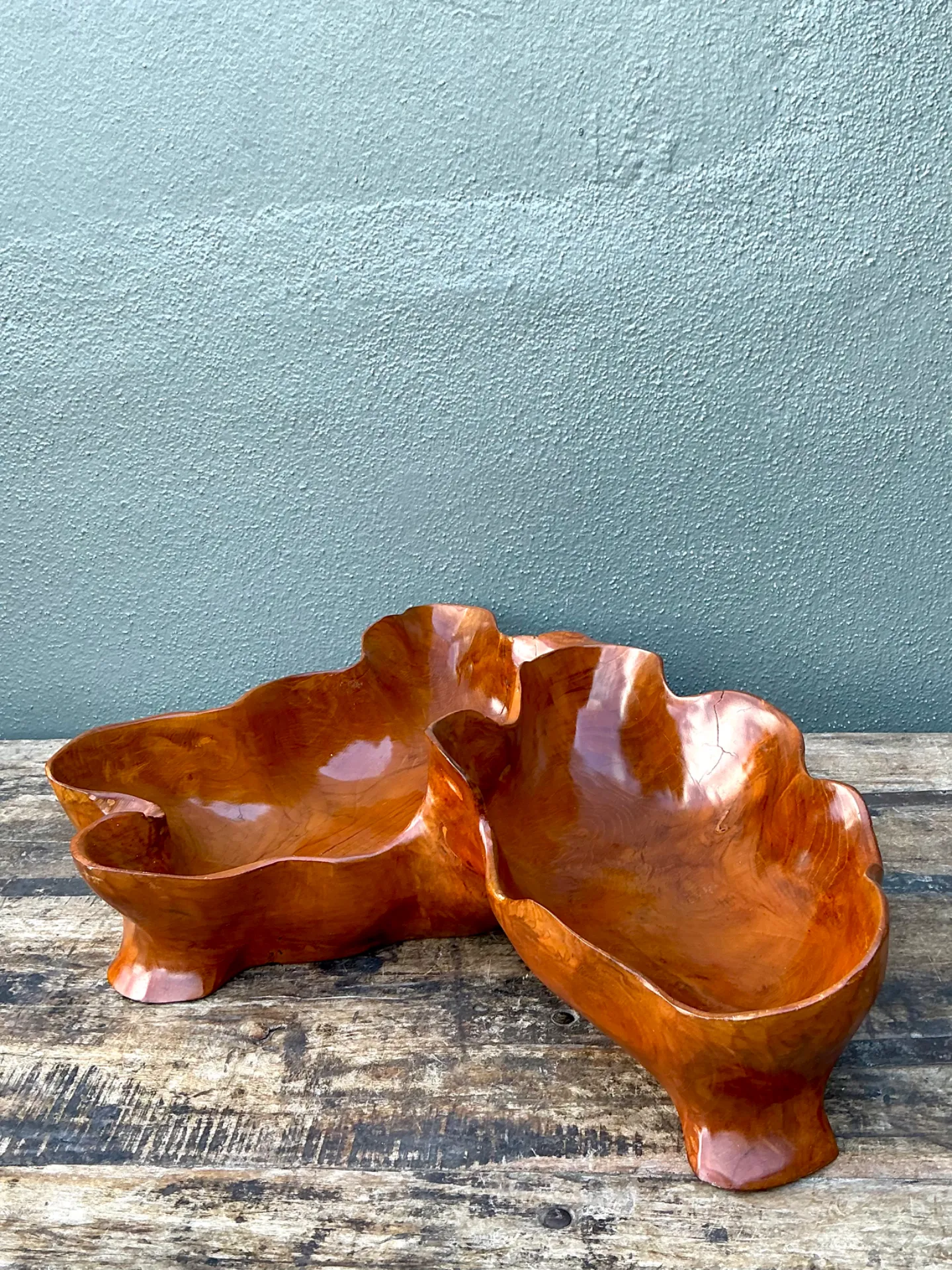 Vintage Organic Form Wood Bowl — additional photo 8